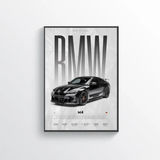 Affiche BMW M4 poster voiture sportive décoration murale