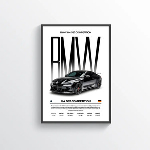 Affiche BMW M4 G82 Competition poster voiture sportive décoration murale