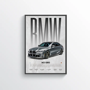 Affiche BMW M3 G80 poster voiture sportive décoration murale