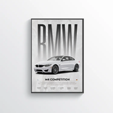 Affiche BMW M4 Competition poster voiture sportive décoration murale